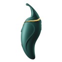 Вібратор 2в1 з язичком Zalo — Hero Jewel Green, кристал Swarovski