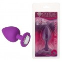 Силиконовая анальная пробка с кристаллом Purple Silicone Diamond, размер S
