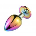 Анальная пробка с кристалом ХАМЕЛЕОН SKN-Rainbow 01, размер S
