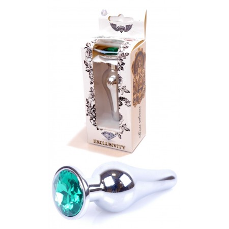 Анальний затор Boss Series - Jewellery Silver BUTT PLUG Green