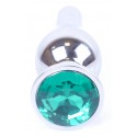 Анальний затор Boss Series - Jewellery Silver BUTT PLUG Green