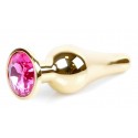 Анальная пробка Boss Series - Jewellery Gold BUTT PLUG Pink