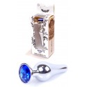 Анальная пробка Boss Series - Jewellery Silver BUTT PLUG Dark Blue