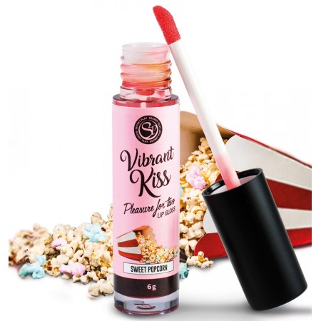 Блиск для губ з ефектом вібрації Secret Play - LIP GLOSS Vibrant Kiss Sweet Popcorn, 6 г