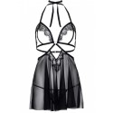 Пеньюар Leg Avenue Lace and mesh babydoll & panty Black M