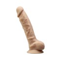 Фаллоимитатор с вибрацией SilexD Vetus Vibro Flesh (MODEL 1 size 8in) + LRS, двухслойный, диаметр 4,