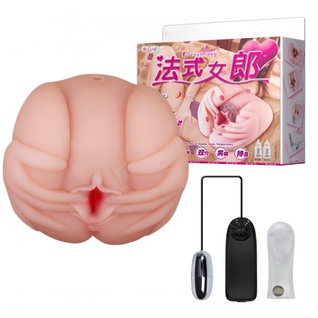 Мастурбатор вагина и анус с вибрацией BAILE - French lady, Vibration Heating function
