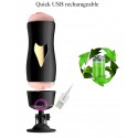 Мастурбатор с двумя входами на присоске FOX Vibrating Masturbation Cup Black
