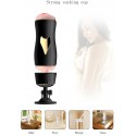 Мастурбатор с двумя входами на присоске FOX Vibrating Masturbation Cup Black