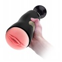 Мастурбатор с двумя входами на присоске FOX Vibrating Masturbation Cup Black