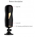 Мастурбатор с двумя входами на присоске FOX Vibrating Masturbation Cup Black