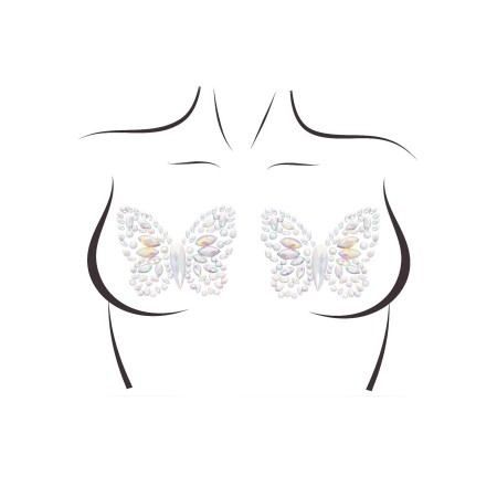 Пестис-метелики з кристалів Leg Avenue Chrysallis nipple sticker, наліпки, світяться у темряві