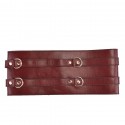 Шкіряний пояс для бондажу Liebe Seele Wine Red Waist Cuff, S Size
