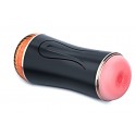 Мастурбатор з двома входами FOXSHOW Vibrating Masturbation Cup USB 10 + інтерактивні функції Black