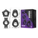 Набор из 4 эрекционных колец STAY HARD Cock Ring Set Black