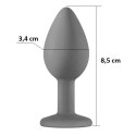 Силиконовая анальная пробка с кристаллом Purple Silicone Amethyst, размер M