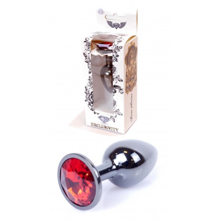 Анальний затор Boss Series - Jewellery Dark Silver PLUG Red S