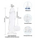 Прозрачный фаллоимитатор на присоске ADDICTION — Clear Dildo with Balls 6 inch, вибропуля в подарок