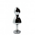 Анальная пробка Wooomy Lollypop Double Ball Metal Plug Red S