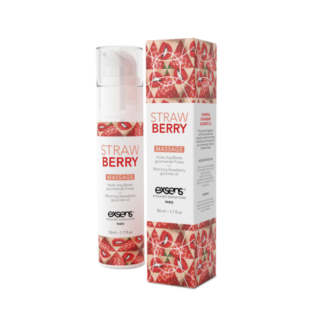 Масажна олія EXSENS Strawberry 50 мл розігрівальна, без цукру, без парабенів, їстівна