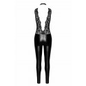 Комбінезон Noir Handmade F298 Libido Deep-V catsuit with collar and pearl chain - M