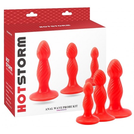 Набор анальных стимуляторов Chisa Anal Wave Probe Kit Red