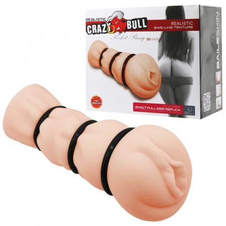 Мастурбатор-вагина Crazy Bull - Pocket Pussy 3D Vagina