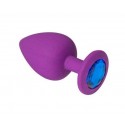 Силиконовая анальная пробка с кристаллом Purple Silicone Sapphire, размер S