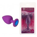 Силиконовая анальная пробка с кристаллом Purple Silicone Sapphire, размер S