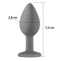 Силиконовая анальная пробка с кристаллом Purple Silicone Sapphire, размер S