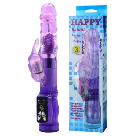 Вібратор із стимулятором клітора та функцією ротації BAILE - HAPPY RABBIT
