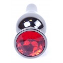 Анальний затор Boss Series - Jewellery Dark Silver BUTT PLUG Red