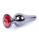Анальний затор Boss Series - Jewellery Dark Silver BUTT PLUG Red