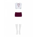 Эротический костюм студентки Obsessive Student 4 pcs costume S/M, топ, юбка, стринги, гольфы