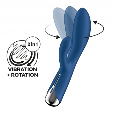 Купить - Вібратор-кролик з ротацією Satisfyer Spinning Rabbit 1 Blue, 3 мотори