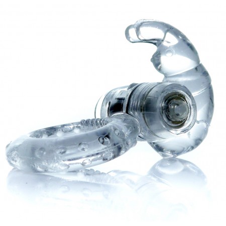 Ерекційне вібро кільце BOSS Rabbit Vibro Cock Ring Clear