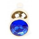 Анальная пробка Boss Series - Jewellery Gold BUTT PLUG Dark Blue