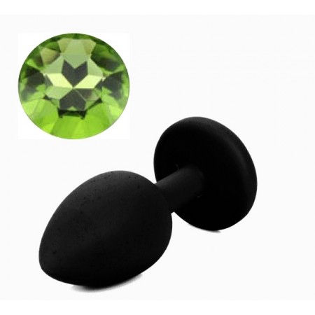 Силіконова анальна пробка з кристалом Silicon Black 10, Розмір S