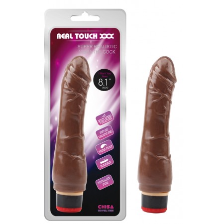 Вибромассажер CHISA Real Touch XXX - 8.1” Vibe Cock, Brown