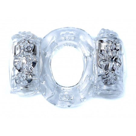Ерекційне вібро кільце BOSS Vibrating Cock Ring Double Clear