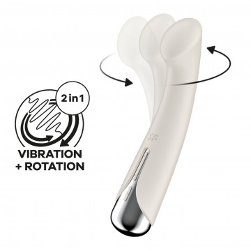 Купить - Вібратор з ротацією Satisfyer Spinning G-Spot 1 Beige, плоский майданчик для стимуляції точки G