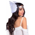 Пов’язка на голову з крилами Leg Avenue Feather headband White, пір’я та натуральна шкіра