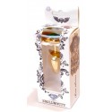 Анальная пробка Boss Series - Jewellery Gold Heart PLUG Green S