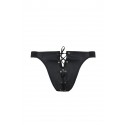 Чоловічі сліпи на шнурівці Passion 044 SLIP BEN L/XL Black, екошкіра, люверси