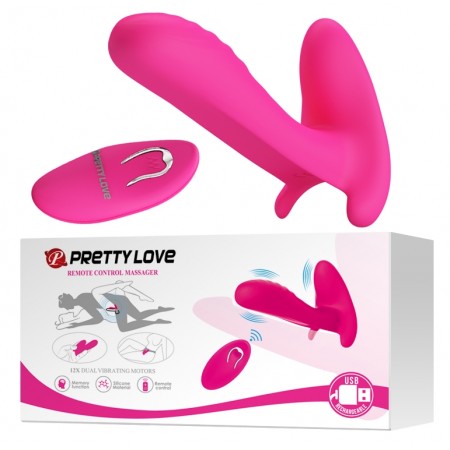 Вибробабочка с стимулятором клитора PRETTY LOVE - Remote Control Massager