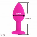 Силиконовая анальная пробка с кристаллом Silicon Pink 05, размер S