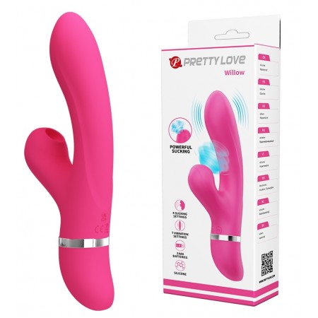 Вибратор с вакуумной стимуляцией клитора Pretty Love - Willow, 24 см