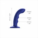 Насадка для страпона с двойной точечной пульсацией Strap-On-Me TAPPING DILDO WAVE - NIGHT BLUE, М