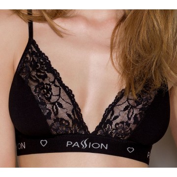 Купить - Эластичный топ с кружевом Passion PS001 TOP black, размер L