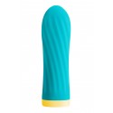 Вибропуля S Pleasures Bullets Twist & Shout Turquoise, бирюзовая, ребристая поверхность, 10 режимов